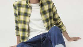 hessnatur Herren Flanell-Karohemd Regular Fit aus Bio-Baumwolle - grün - Größe XS (37/38)