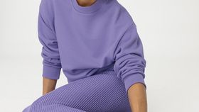 hessnatur Damen Strickrock Midi Regular aus Bio-Baumwolle - lila - Größe 44