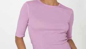 hessnatur Damen Softrib Shirt Slim aus Bio-Baumwolle und TENCEL™ Modal - rosa - Größe 42