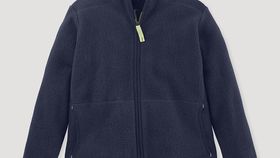 hessnatur Kinder Fleece Jacke Regular aus Bio-Baumwolle - blau - Größe 146/152