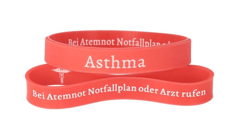 Medizin Armband aus Silikon - Hilfe bei Asthma - gratis