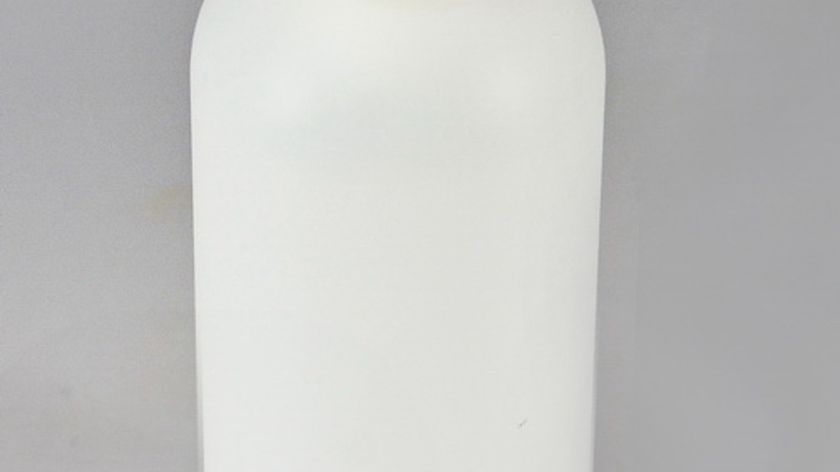 Rundflasche natur HDPE mit Pumpspender weiss 250ml