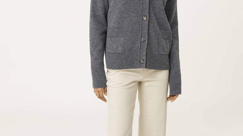 hessnatur Damen Strickjacke aus Lambswool - grau - Größe 38