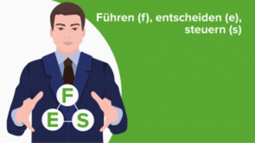 Führen (f), entscheiden (e), steuern (s)