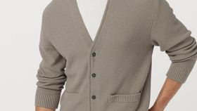 hessnatur Herren Strick-Cardigan aus Bio-Baumwolle und Bio-Merino - grau - Größe 46