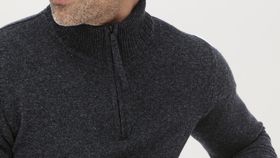 hessnatur Herren Troyer aus Bio-Lambswool - grau - Größe 46