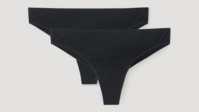 hessnatur Damen Brazilslip regular cut 2er Set aus Bio-Baumwolle mit TENCEL™Modal - schwarz - Größe 38