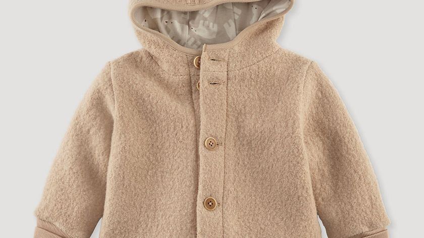 hessnatur Baby Walkjacke aus Bio-Merinowolle - beige - Größe 62/68