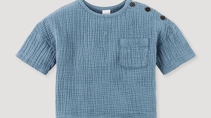 hessnatur Baby Musselin Shirt aus Bio-Baumwolle - blau - Größe 98/104