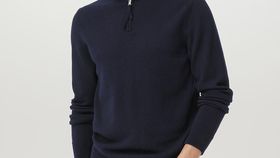 hessnatur Herren Troyer aus Bio-Lambswool - blau - Größe 48