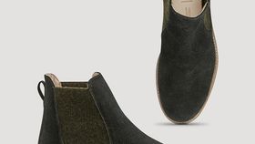 hessnatur Herren Chelsea Boots - grün - Größe 46