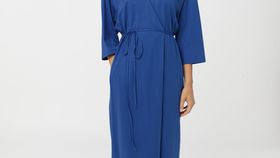 hessnatur Damen Jersey-Kleid aus Bio-Baumwolle - blau - Größe 46