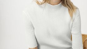 hessnatur Damen Rib Pullover Slim aus Bio-Baumwolle - weiß - Größe 40