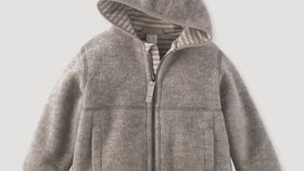 hessnatur Baby Wollfleece Jacke aus Bio-Merinowolle - grau - Größe 98/104