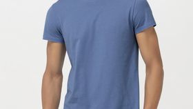 hessnatur Herren T-Shirt Zwirnjersey aus Bio-Baumwolle - blau - Größe 54