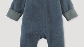 hessnatur Baby Wollfleece Overall aus Bio-Merinowolle - blau - Größe 62/68