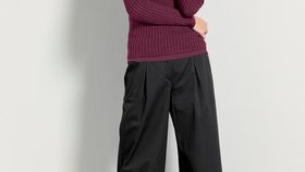 hessnatur Damen Ripp-Pullover aus Leinen mit Bio-Baumwolle - lila - Größe 42