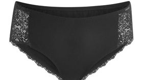 Living Crafts Baumwoll-Panty in schwarz mit eingearbeiteter Spitze