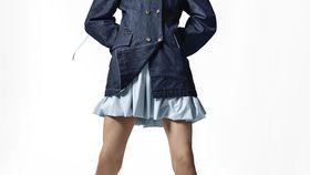 hessnatur Damen WUNDERKIND X HESSNATUR Denim-Blazer mit Kapok - blau - Größe 40