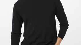 hessnatur Herren Pullover aus Bio-Merinowolle - schwarz - Größe 52