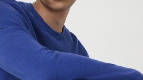 hessnatur Herren Slub Pullover Regular aus Bio-Baumwolle - blau - Größe 48