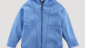 hessnatur Kinder Softfleece-Jacke aus Bio-Baumwolle - blau - Größe 158/164