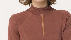 hessnatur Damen-Outdoor Funktionsshirt aus Bio-Merinowolle mit Seide - rot - Größe 44