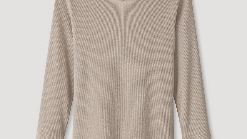 hessnatur Damen Shirt aus Bio-Baumwolle - beige - Größe 46