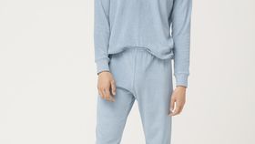 hessnatur Herren Frottee-Pyjamahose - blau - Größe 50