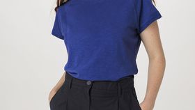 hessnatur Damen Slub Shirt Regular aus Bio-Baumwolle - blau - Größe 34