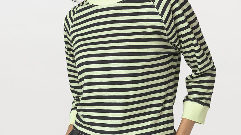 hessnatur Damen Slub Shirt Streifen Regular aus Bio-Baumwolle - grün - Größe 38