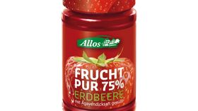 Allos Frucht Pur Erdbeer Fruchtaufstrich mit 75% Fruchtgehalt