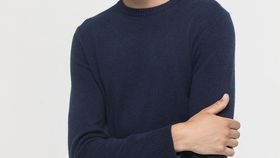 hessnatur Herren Pullover aus Schurwolle mit Kaschmir - blau - Größe 46