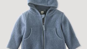 hessnatur Baby Walkjacke aus Bio-Merinowolle - blau - Größe 86/92