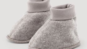 hessnatur Baby Wollfleece Schuhe aus Bio-Merinowolle - grau - Größe 74/80