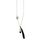 Kette "Blume des Lebens" 1,2cm Silber 925 mit Onyx-Perle und Schwarzer Tassel 42cm