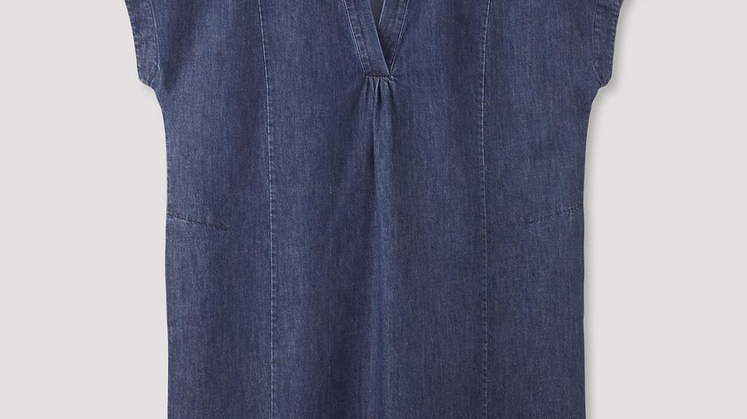 hessnatur Damen Lightdenim-Kleid mit ungefärbtem Kapok - blau - Größe 36