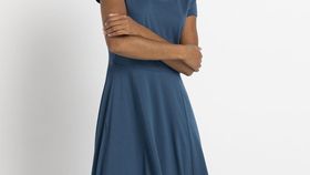 hessnatur Damen Jersey-Kleid aus Bio-Pima-Baumwolle - blau - Größe 48