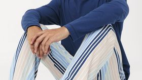 hessnatur Herren Pyjamahose aus Bio-Baumwolle - blau - Größe 50