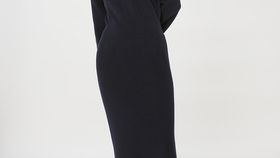 hessnatur Damen Strickkleid Midi Relaxed aus Bio-Baumwolle - blau - Größe 44