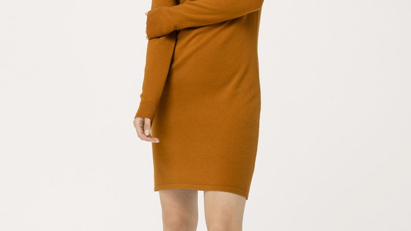 hessnatur Damen Strickkleid aus Bio-Merinowolle mit Kaschmir - orange - Größe 48