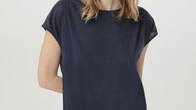 hessnatur Loungewear Funktions-Shirt aus Bio-Baumwolle - blau - Größe 34