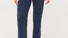 hessnatur Damen Schlafhose Regular PURE COTTON - blau - Größe 40