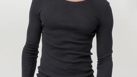 hessnatur Herren Langarmshirt Regular im 2er-Pack aus Bio-Baumwolle - schwarz - Größe 4