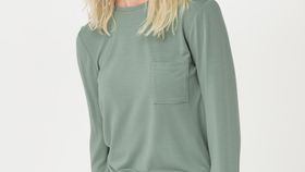 hessnatur Damen Langarm Schlafshirt aus Tencel™Modal - grün - Größe 44