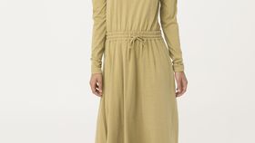 hessnatur Damen Midikleid aus Bio-Baumwolle mit Bio-Schurwolle - gelb - Größe 38