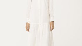 hessnatur Damen Midikleid aus Bio-Baumwolle - weiß - Größe 38