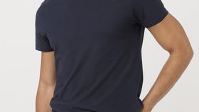 hessnatur Herren Basic T-Shirt im 2er-Pack aus Bio-Baumwolle - blau - Größe 52