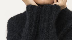 hessnatur Damen Pullover aus Mohair mit Schurwolle - schwarz - Größe M