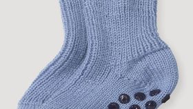 hessnatur Baby Stoppersocke aus Bio-Merinowolle - blau - Größe 23-24